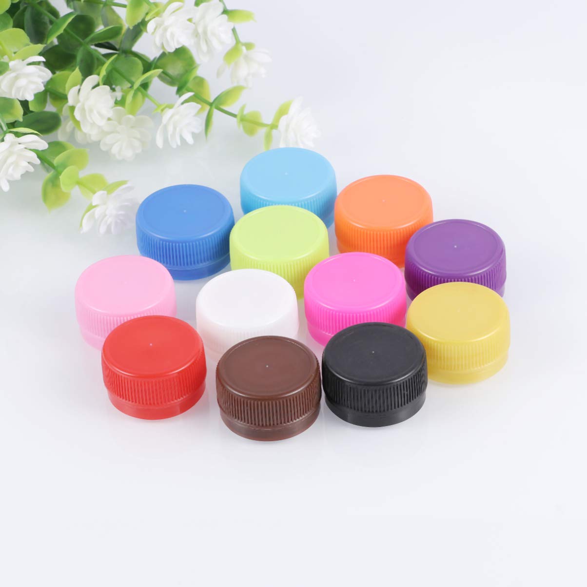 HEALLILY - Tappi per bottiglie in plastica colorata, per bricolage, coperchio della bottiglia, per bambini, colori misti