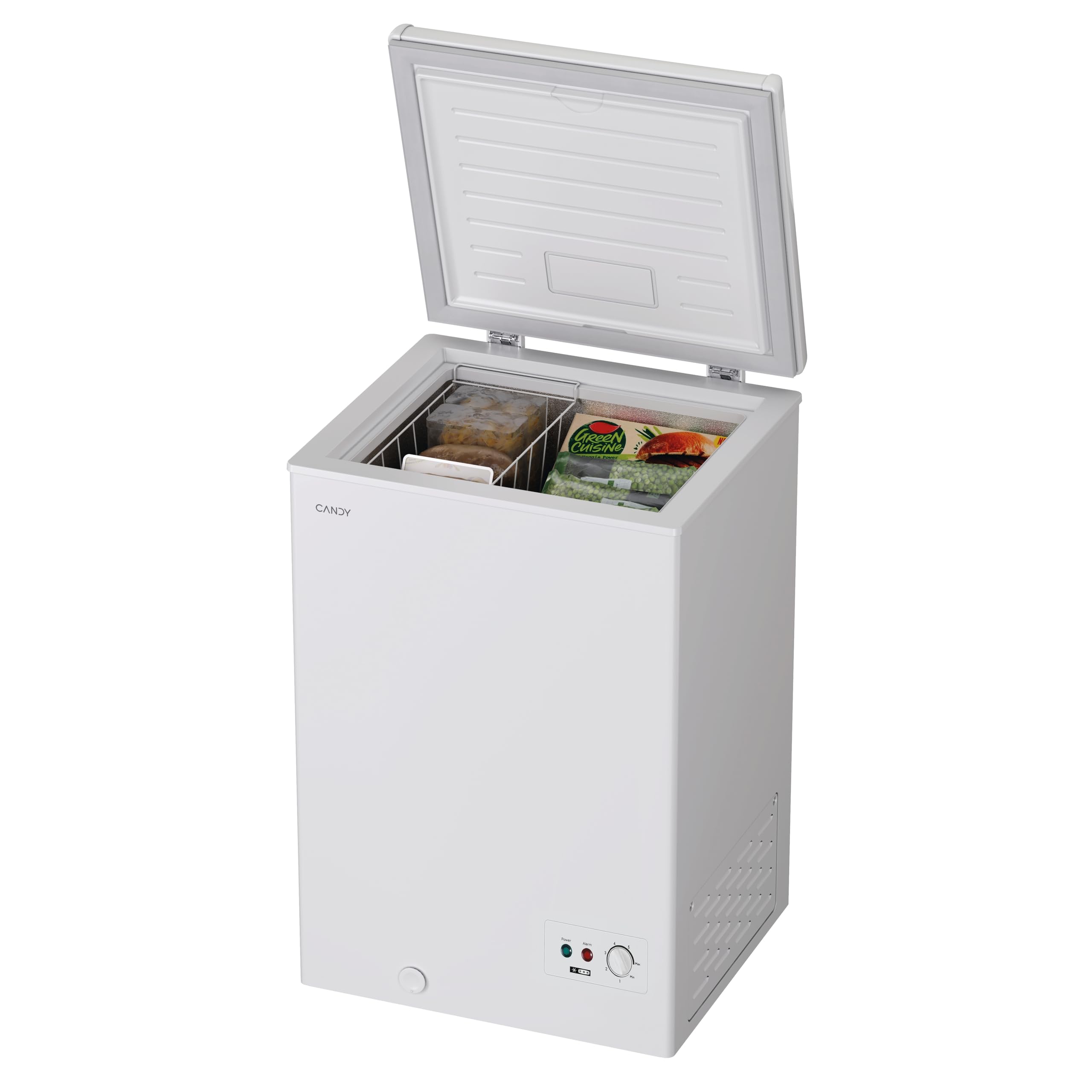 Candy Artico, CCHH 100E, Congelatore a pozzetto, Libera Installazione, 97 Litri, 39/C dB, Funzione Artico, Connesso, Bianco, AxLxP 84,5x54,5x49 cm [Classe di efficienza energetica E]