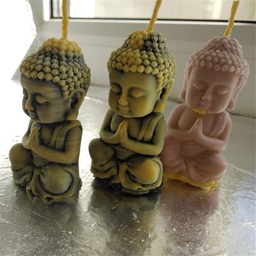 Miniatura 3 de Moldes de silicona para velas de diseño de Buda para decoración de moldes de silicona para manualidades de resina epoxi aroma, molde de yeso