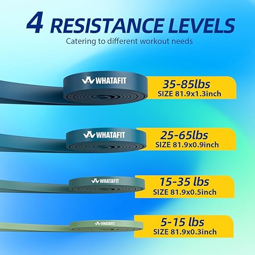 Miniatura 3 de WHATAFIT Resistance Bands,Pull Up Assist Bands Set with Handles, Exercise & Workout Bands with Door Anchor for Men & Women – Home Fitness Equipment