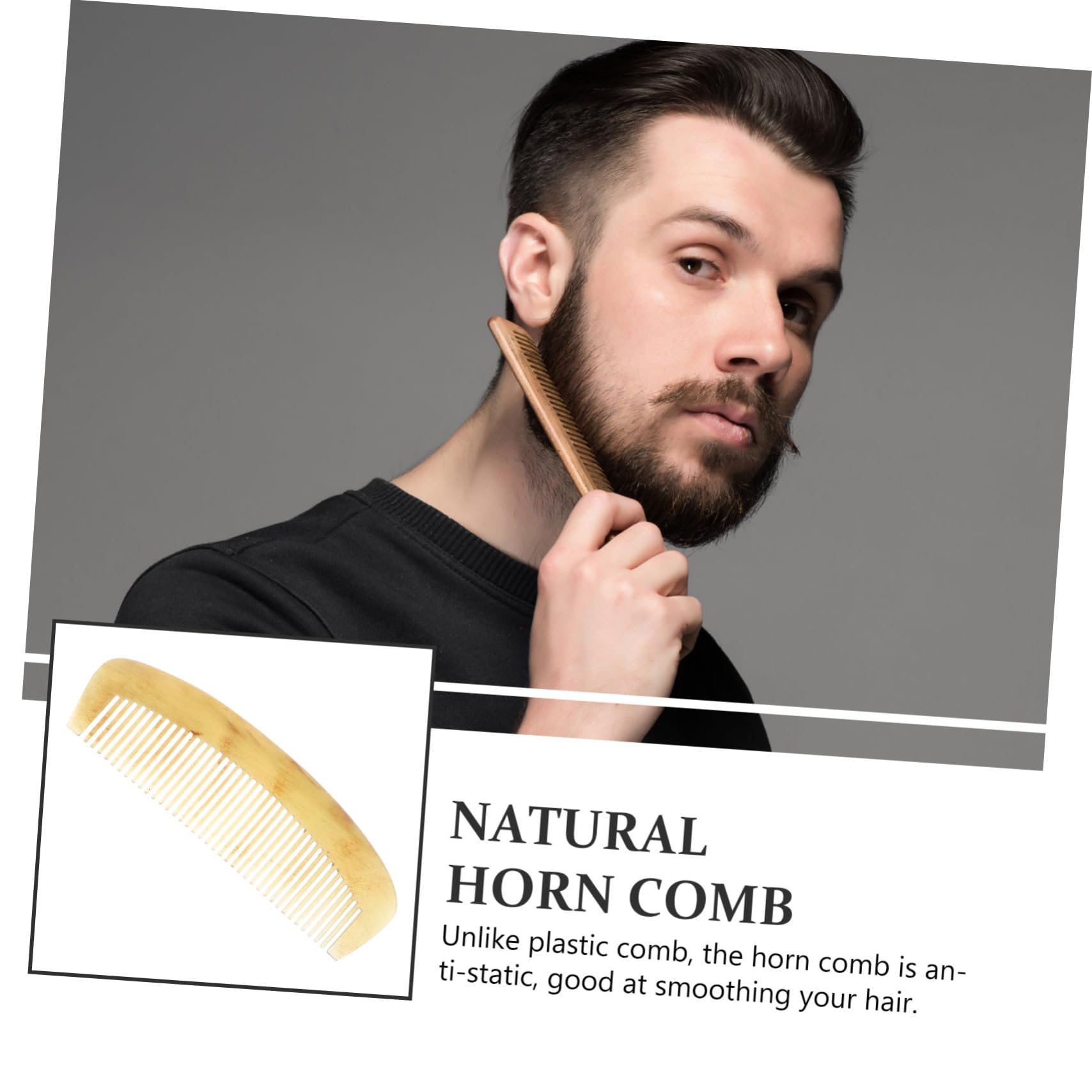 Hornkamm zur Frauen aus Antistatischer für Feiner Natürlichen Hornmaterial mit Verarbeitung Haarpflege und Glättung für Täglichen Gebrauch