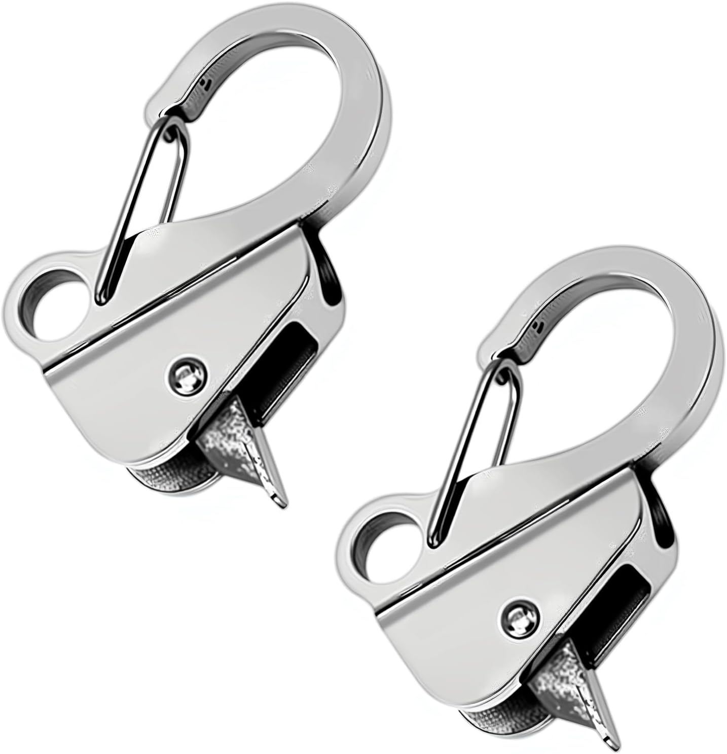 Boat Anchor Hook Knotless System, Stainless Steel Cam Cleat Rope Lock with Quick Release, Adjustable for Kayak Pontoon RV Jon Boat Camping, Holds 9000 Lbs Fits 3/8" to 5/8" Rope (2)