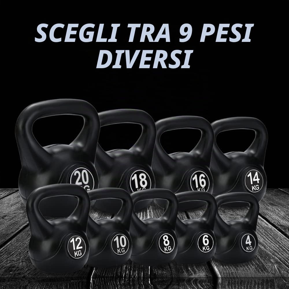 MAGIC SELECT Kettlebell da per Sport e Fitness in PVC con Sabbia e Maniglia Liscia Anti-Sfregamento per Allenamento Muscolare a Casa e Palestra.