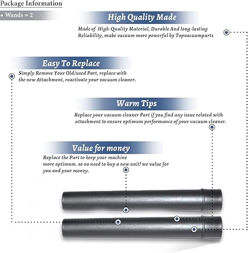 Miniatura 3 de Dos piezas de repuesto de varita de extensión para aspiradora vertical Bissell # comparar con la parte 2032666