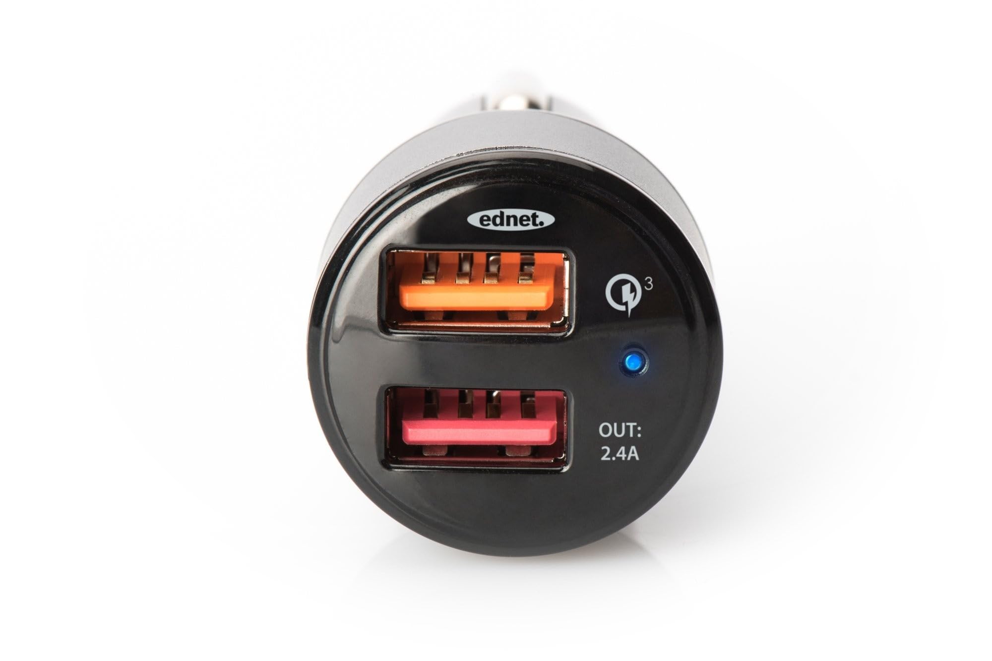 84103 USB ładowarka samochodowa, wejście 12-24 V, 2 porty - 1x 5V/2,4A - 1x Qualcom Quick Charge 3.0, czarna