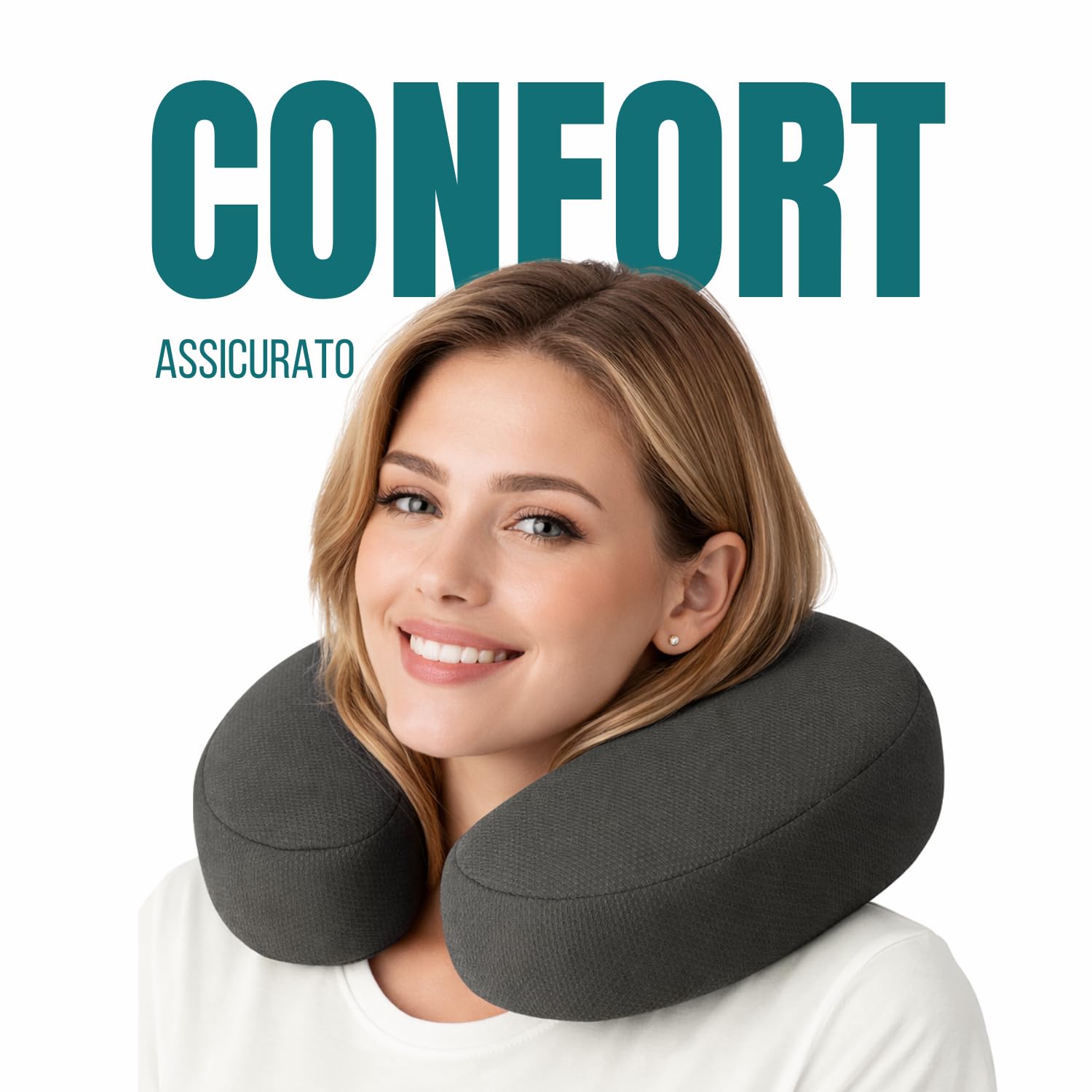 Confezione da 2 federe per cuscino da viaggio per il collo con cerniera, lavabili a forma di U, solo in morbido poliestere, motivo aeroplano, blu navy, per donne e uomini, universali, in
