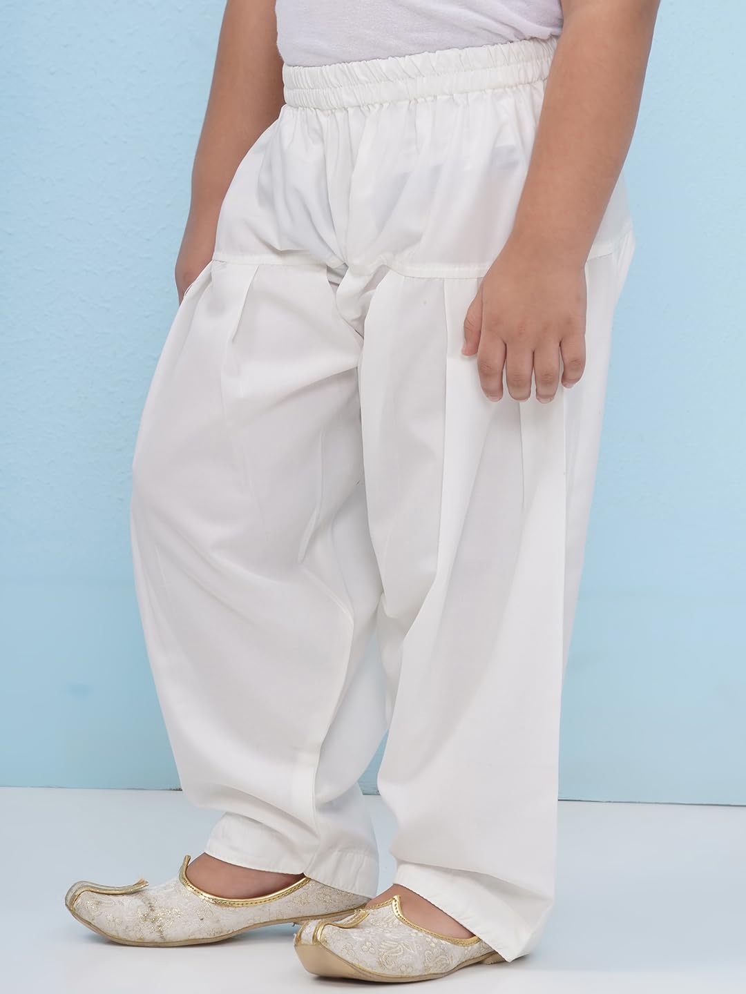 AJ DEZINES Kids Ethnic Wear Solid White Pajama Pant For Boys (PJ-001-WHITE-5) - Image 5 thumbnail