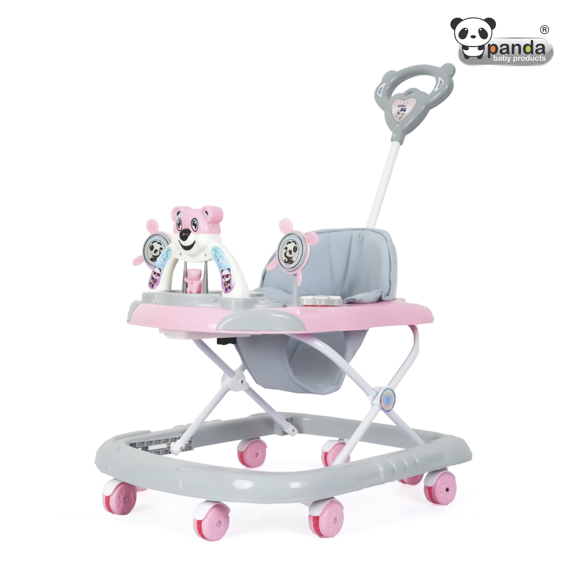 Panda Baby Products Baby Walker with Musical Toy Bar Rattles and Activity Toys Pink Colour
