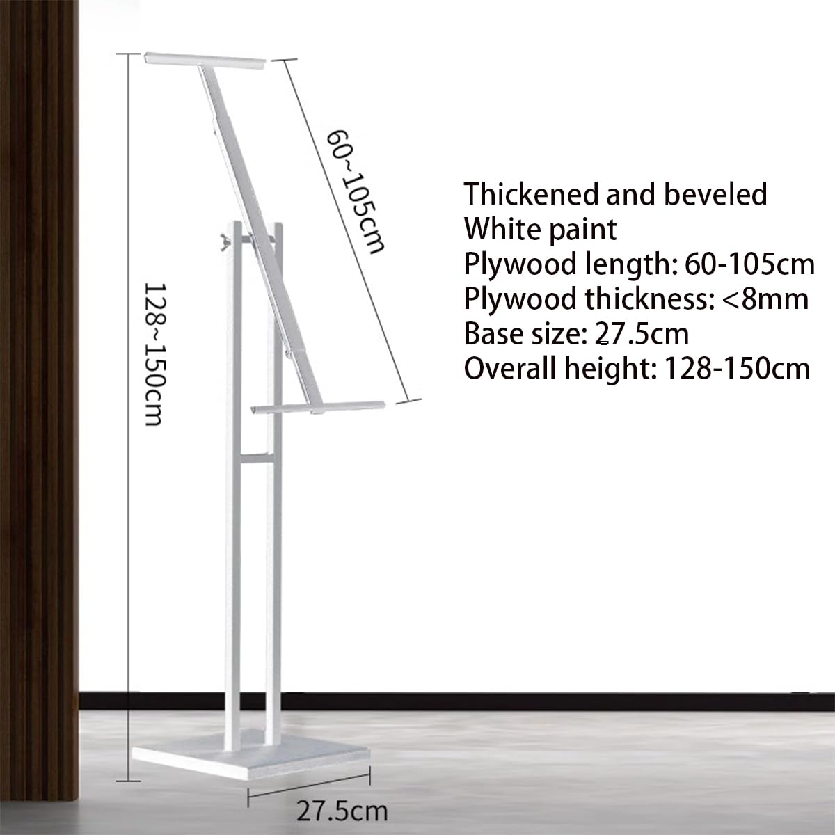 A4 Einstellbare Zeichen Halter Stand Vertikale Boden-Standständer doppelseitige Halterung,Weiß
