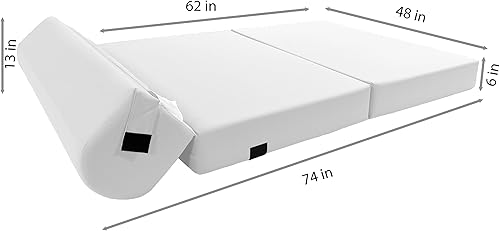 Miniatura 337 de Sofá cama plegable color gris de espuma, 6 pulgadas. Grosor x 32 pulgadas, ancho x 70 pulgadas. Cama de Invitados, cama plegable con espuma de alta