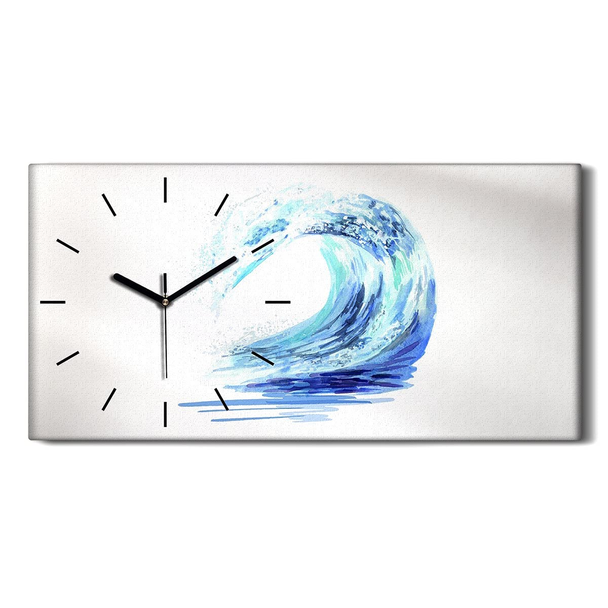 Horloge sur toile silencieuse sans tic-tac 60x30cm pour grand salon