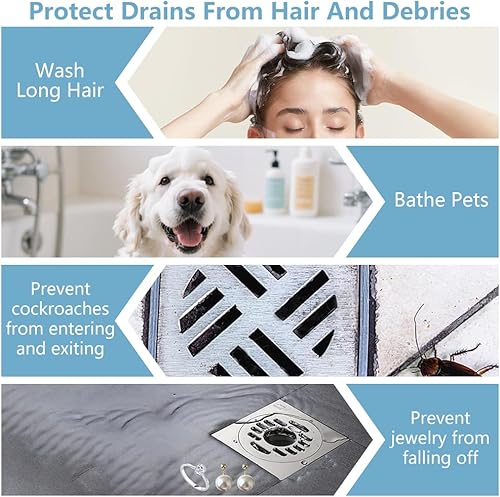 Miniatura 4 de Cubierta desechable para drenaje de ducha, calcomanías de malla de drenaje para baño, lavandería, bañera, cocina, fregadero, filtro de cabello