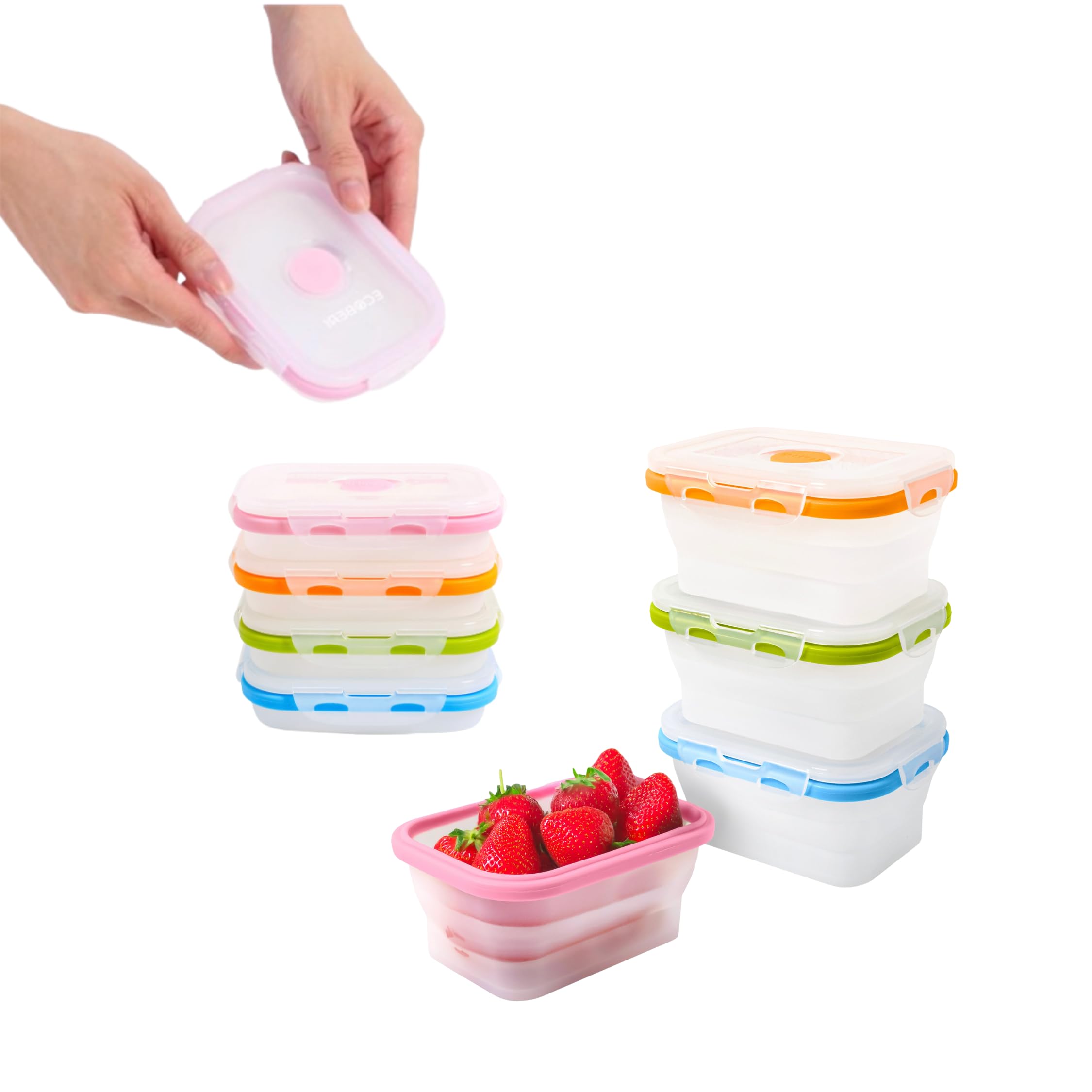 Small 12oz Collapsible Silicone Food Container (1.5 Cups) Compact Lunch, Snack & Leftover Storage BPA-Free, Leak-Resistant Lid, Microwave, Freezer & Dishwasher Safe, Space-Saving Portable Bento Box