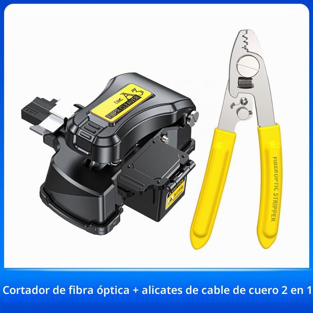 Cortadora de Fibra Óptica A3 de un Solo Paso, Totalmente Automática y de Alta Precisión, Empalmadora de Fibra Óptica y Peladora 2 en 1