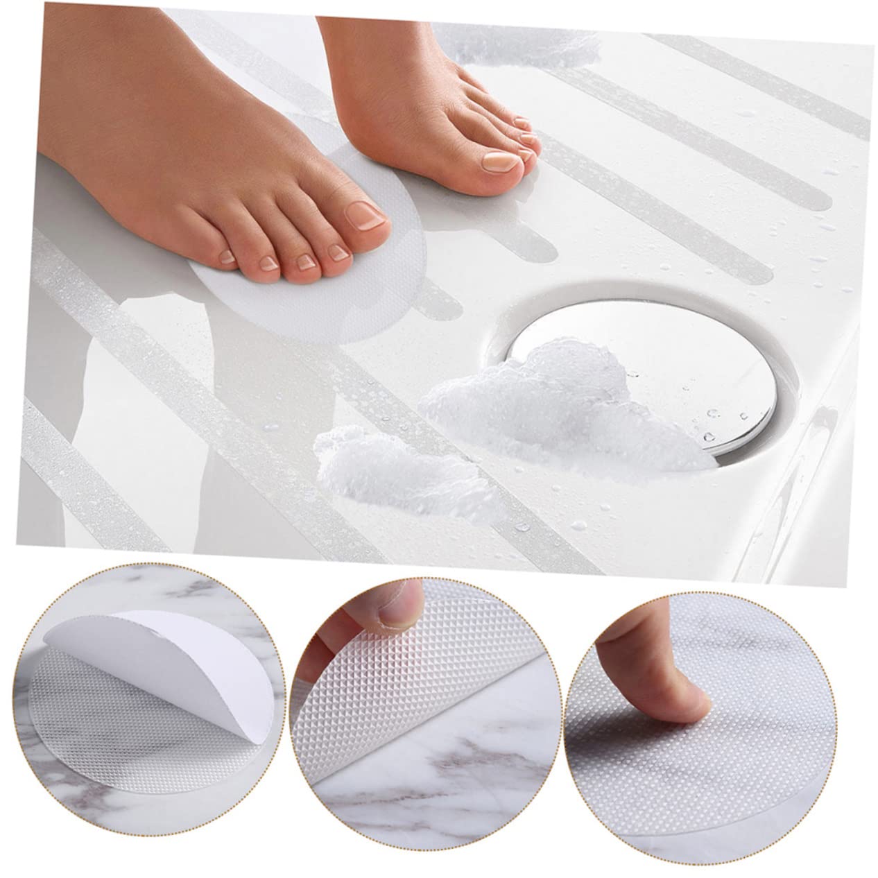 72piezas Pegatinas Antideslizantes De Baño Apliques Redondos De Peva para Seguridad Ducha y Bañera para Superficies Resbaladizas Fácil Aplicación y Fuerte Adhesión