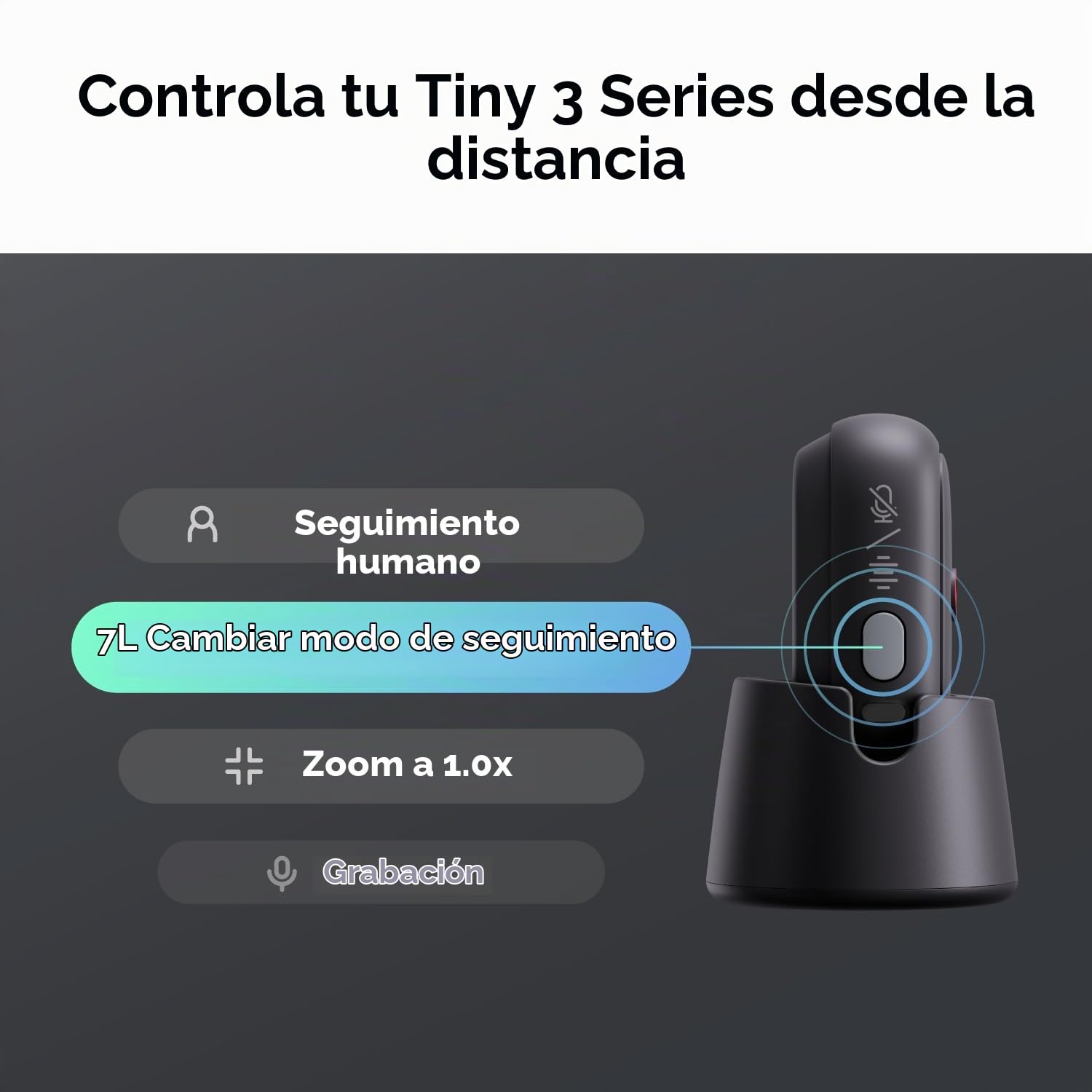 OBSBOT Tiny 3 Lite Webcam Paquete con Smart Remote 2 Y Micrófono Vox SE