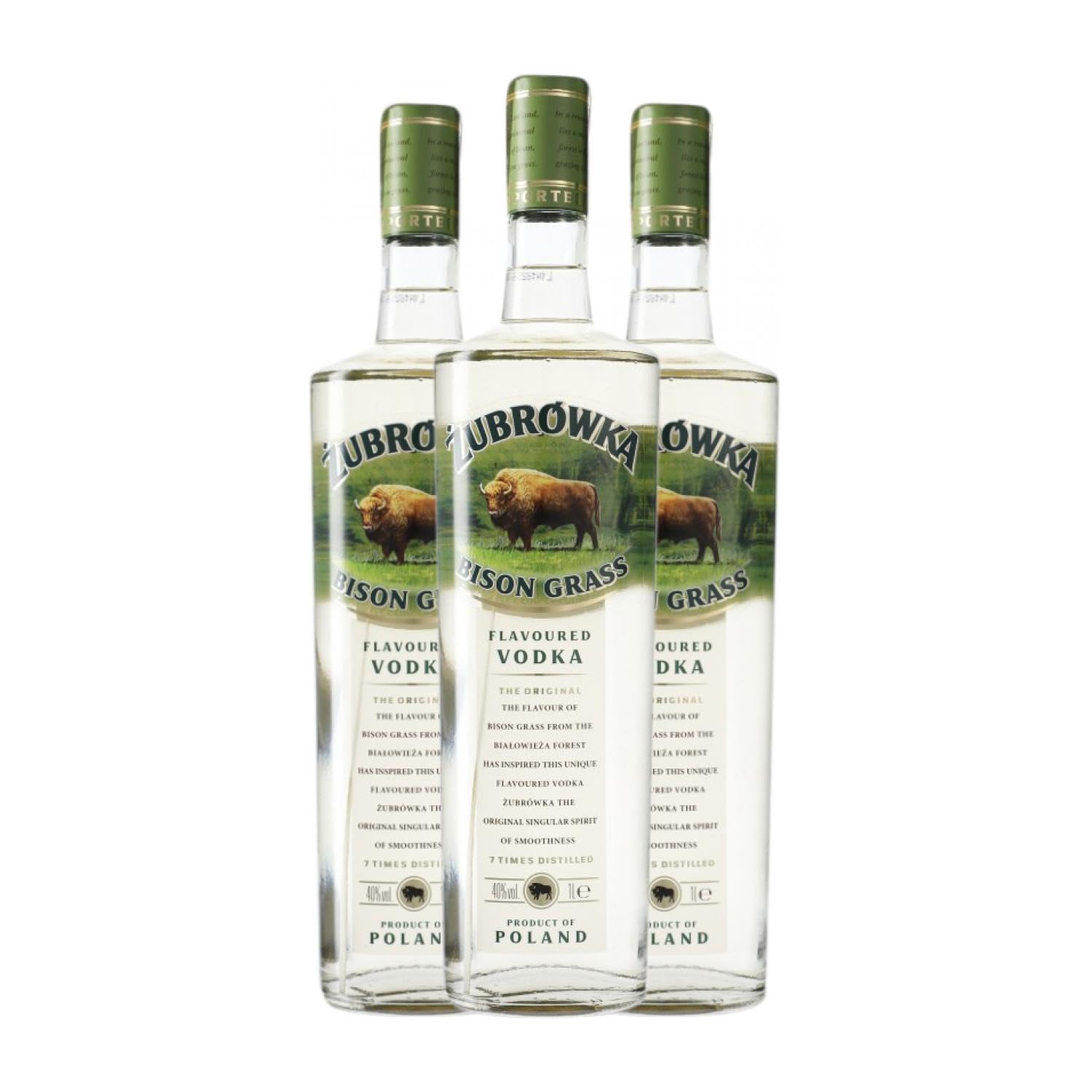 Vodka Zubrowka Botella Misil 1 L (Caja de 3 Botella Misil de 1 L)