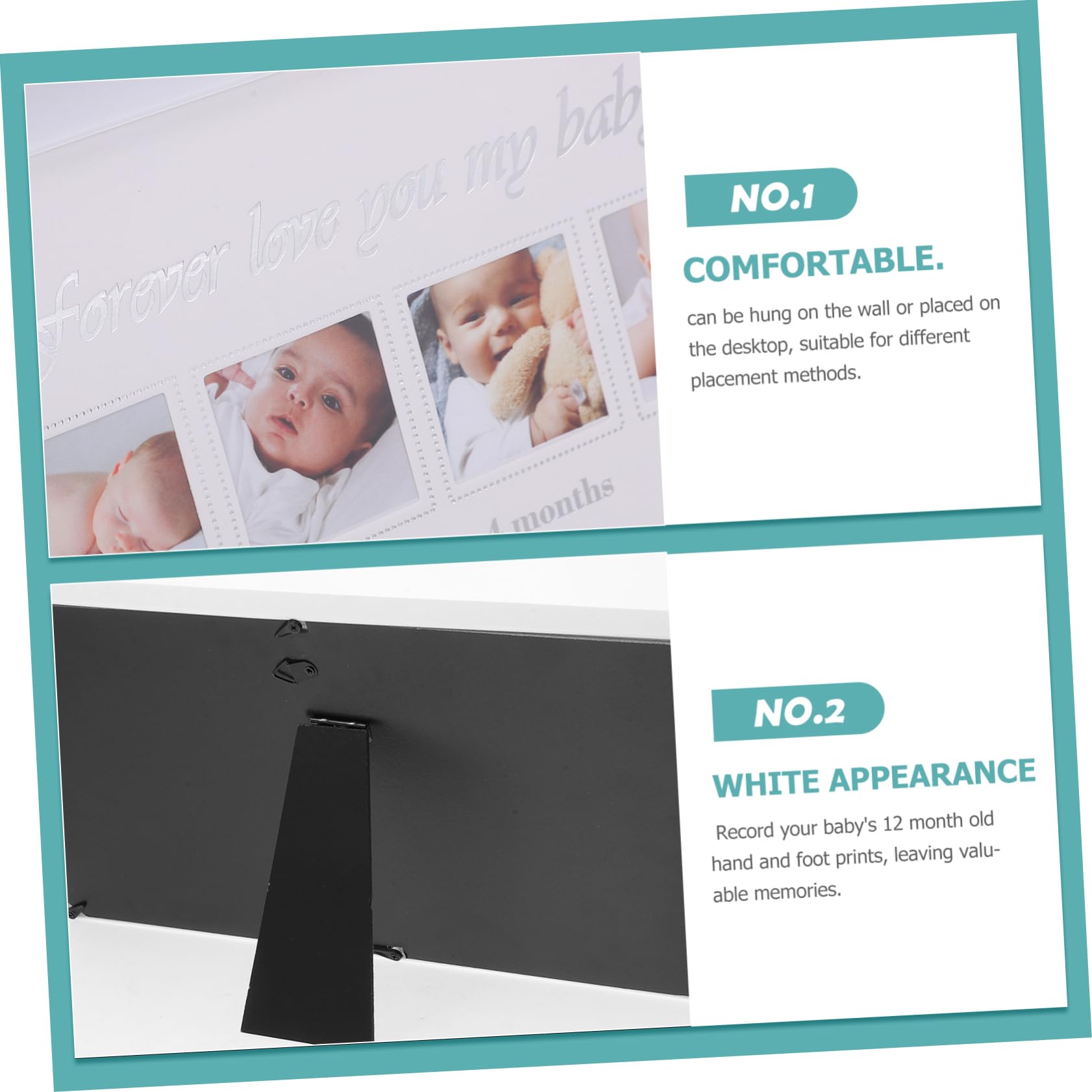 Marco para Fotos de de Niña Kit de Infantil con Marco Resistente para Manos y Pies Decoración para Habitación para Recién Nacidos