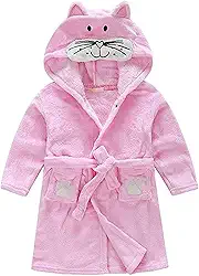 Roupão infantil unissex de lã coral para meninos e meninas