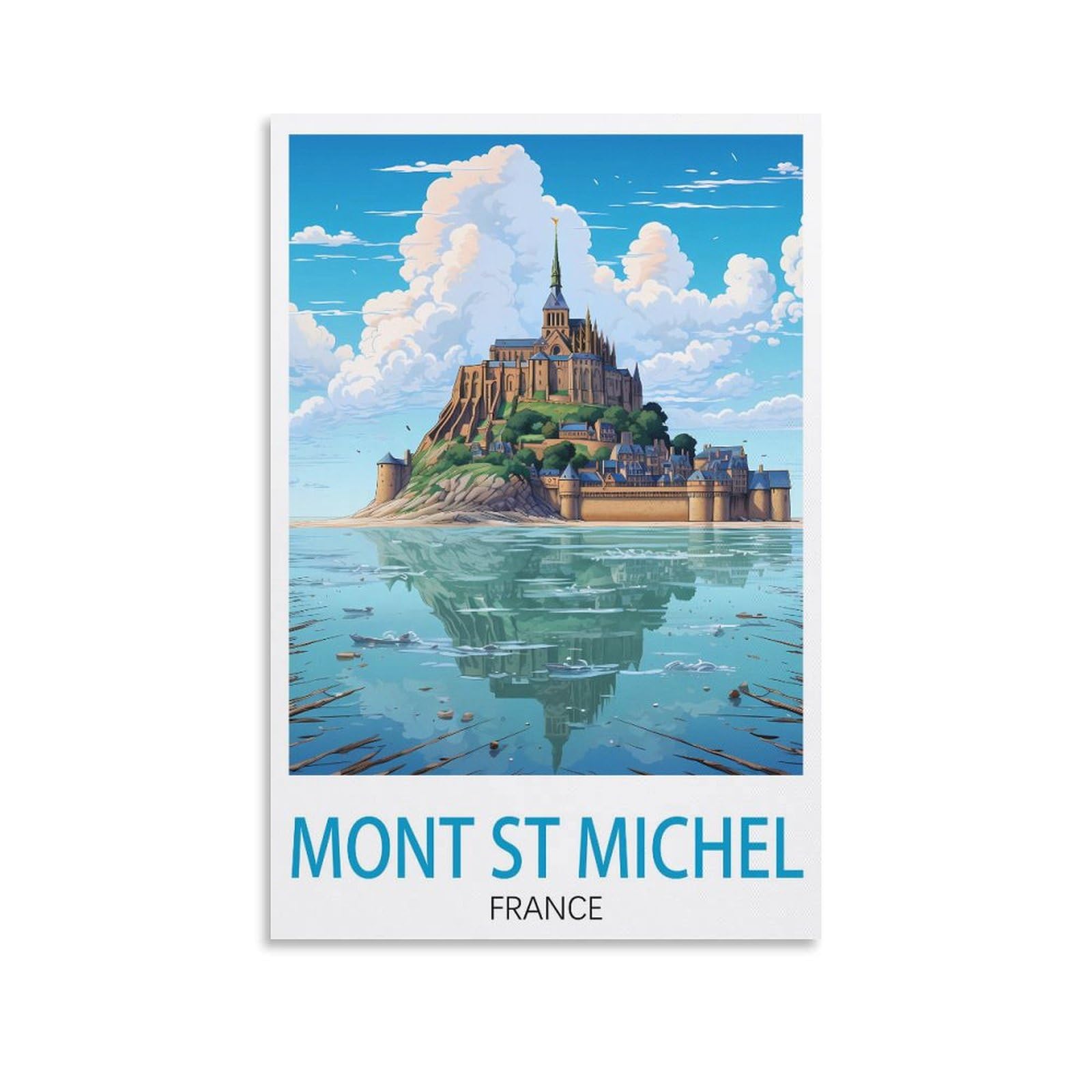 EZMLFA DIY 5D Diamond Painting Kits for Adults,Mont St Michel France DIY Diamond Art Kits Gem Painting Crafts for Home Wall Decor 40x40cm