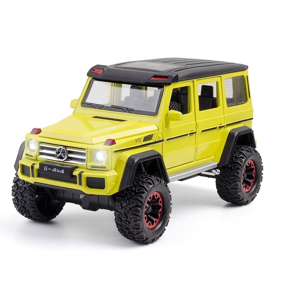Image of Invite Enterprise Exclusive Alloy Metal Pull Back Die-Cast Car 1:24 Big Mercdes Amg G500 Diecast Metal Pullback Toy Car With Openable Doors,Light Music Boys Gifts Toys For Kids(Green)