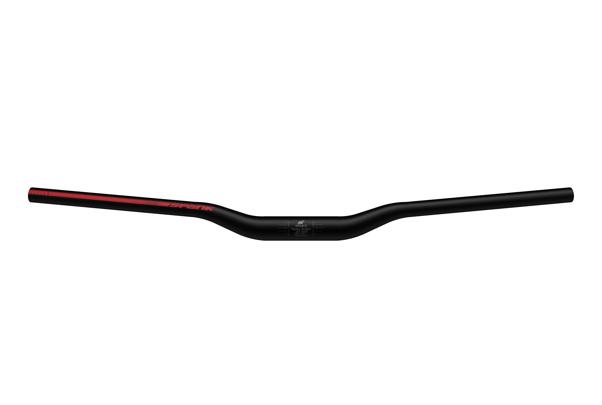 Spank Spoon 35 Bar (Clamp Diameter: 35mm, Length: 800mm, Black Red), Shotpeen Anodised, Mountain Bike Handlebar, Ideal for ASTM 5, All mountain, trail, free ride, E-Bike