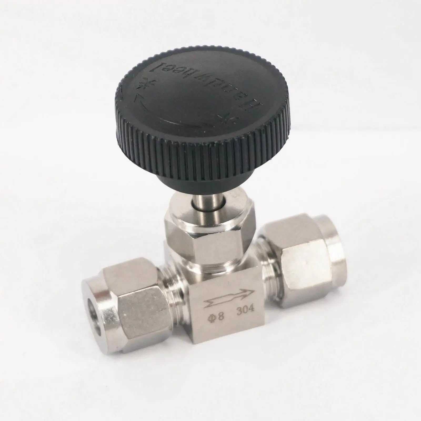 UWUKCJOKQ Fit for Tube O/D 8mm Stainless Steel 304 Shut Off Valve Straight Flow Control Needle Compression Fitting 6.4 Mpa
