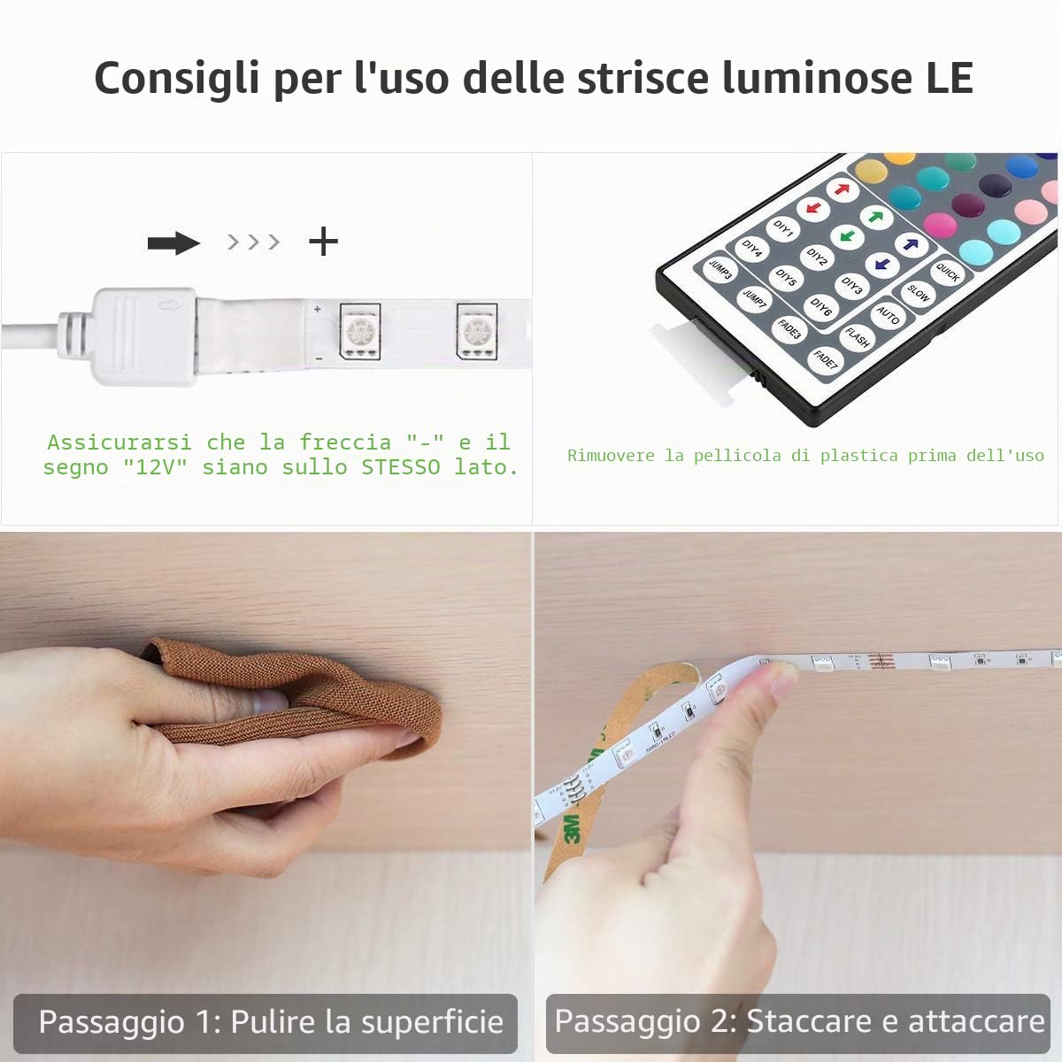 LE 15M Striscia LED RGB, LED Strisce 5050 SMD, Striscia Luminosa con 8 Modalità e 20 Colori Dimmerabili per Decorazione Interna & Esterna, Luci Kit Incluso Dimmer e Telecomando a 44 Tasti, 2x7.5M