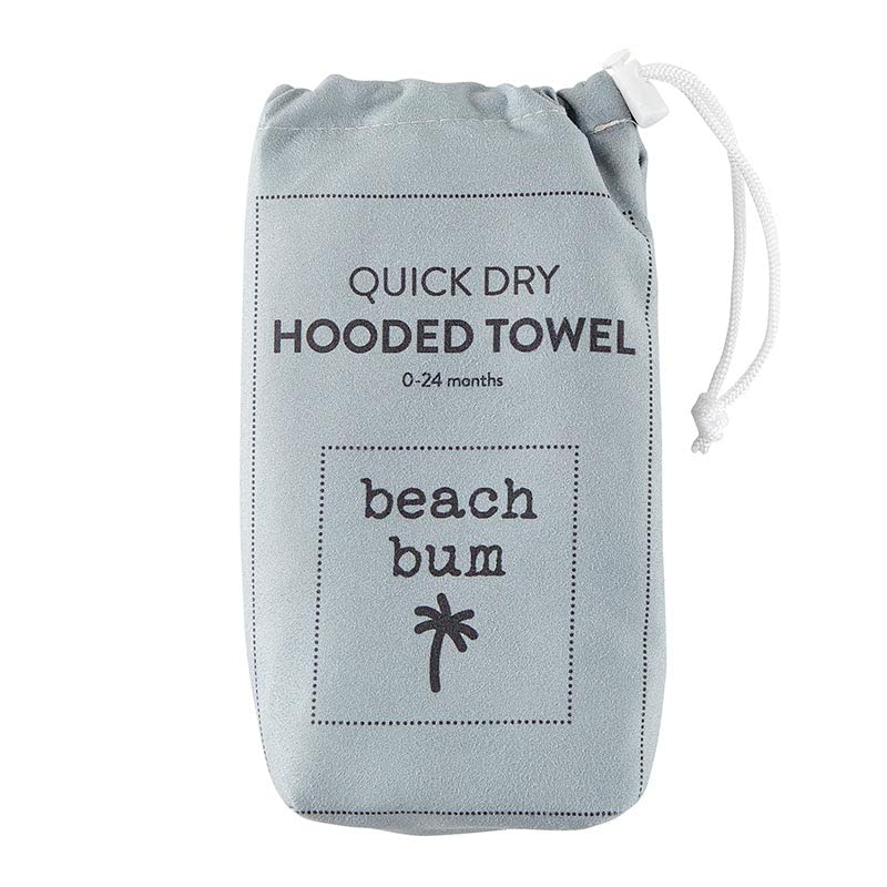 Image of Stephan Baby Towels - Quick Dry Microfiber Infant or Toddler Beach Towel with Hood, 30-Inch Square, Grey - Beach Bum