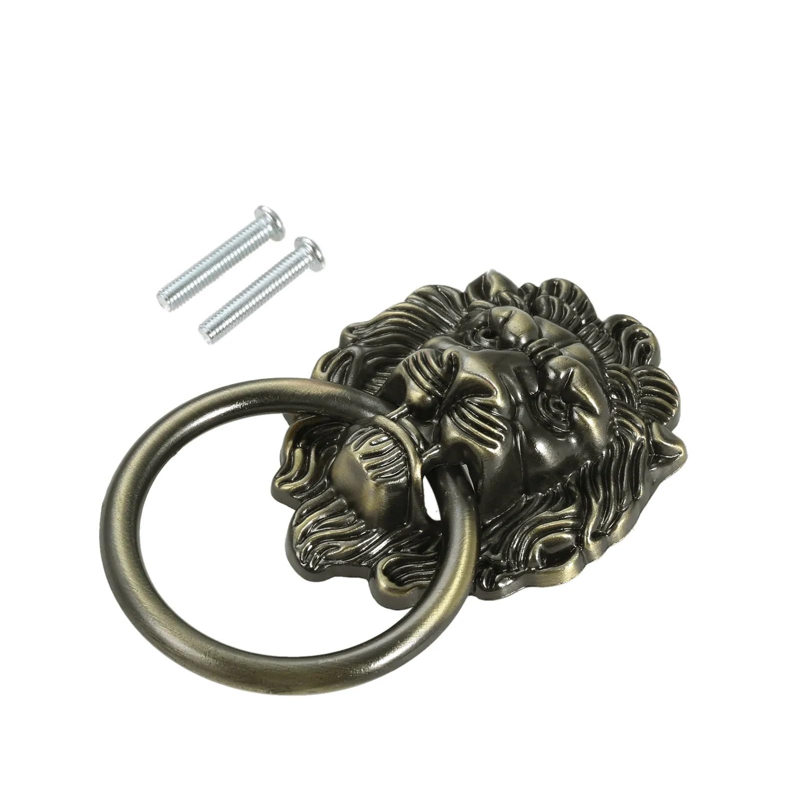 Manija de león de bronce antiguo para decorar las puertas de tus gabinetes