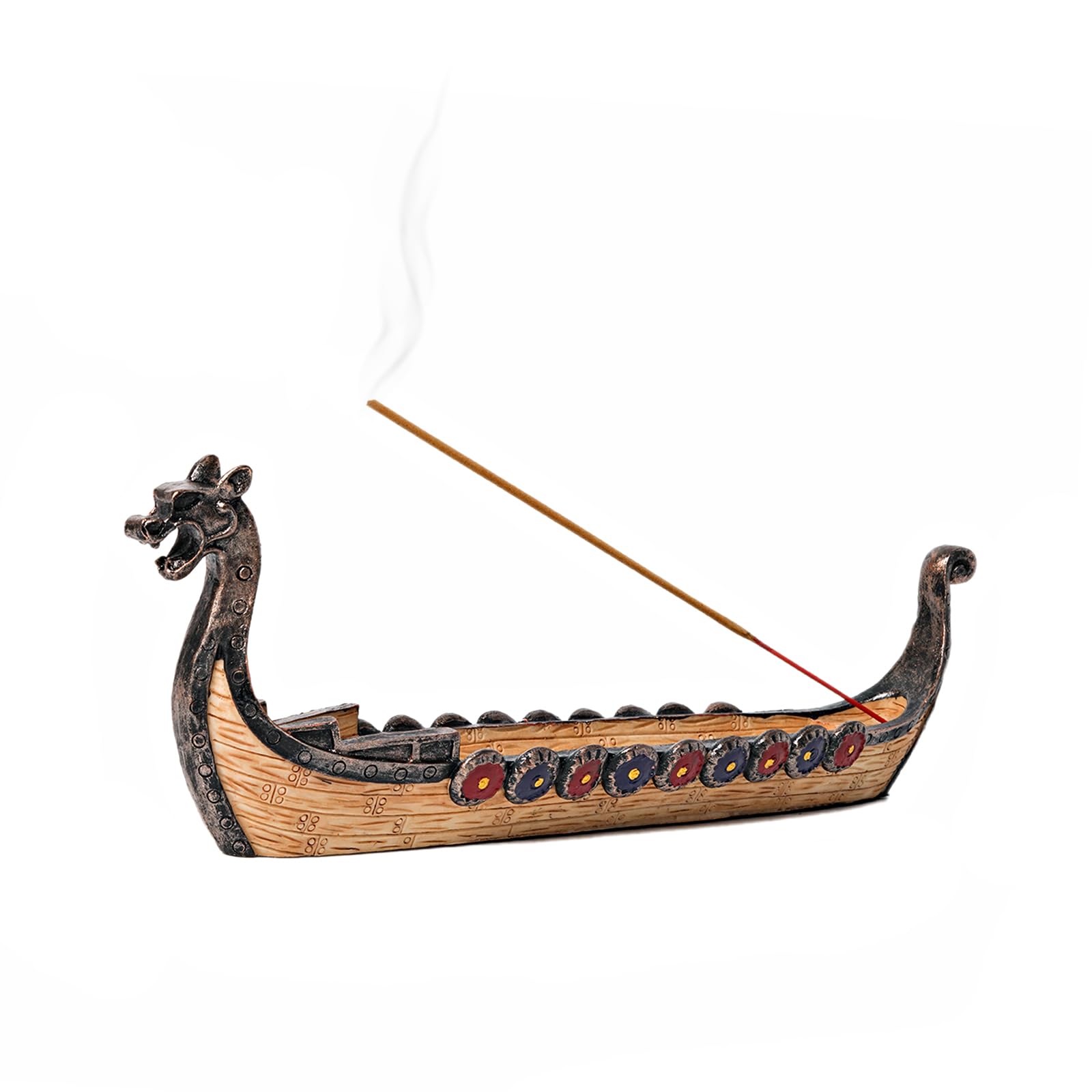 Retro Dragon Boat Incense Holder Stick Holder Burner Viking Boat Incense Hand Carved Carving Censer Ornaments