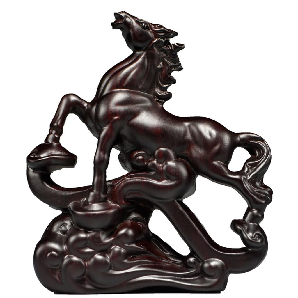 Sculpture de cheval en bois decoration de salon et ornement animal maison bureau TUSUOD 7.87in
