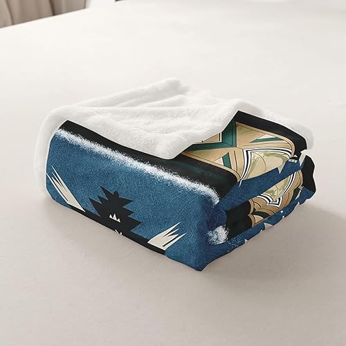 Miniatura 5 de Manfei Manta azteca nativa americana para decoración de habitación de niños y niñas, manta retro tribal geométrica bohemia para sofá, manta de forro