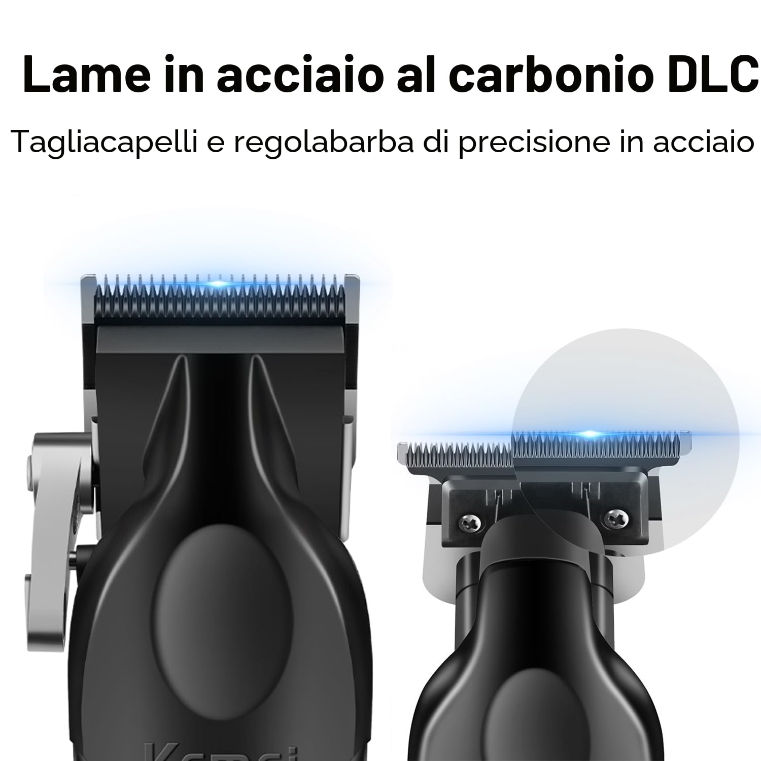 KEMEI Tagliacapelli Uomo Professionale, Macchinetta per Capelli Senza Fili, Regolabarba con Lama a T, Rasoio a Lamina, Kit per Rasatura e Taglio di Capelli Elettrico con 11 Pettini Guida