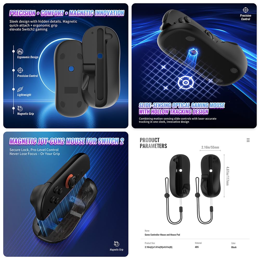 TEHAOUU Set sportivo quattordici in uno per Nintendo Switch 2: volante, manopole, polsini, mouse, custodia in cristallo e pellicola protettiva in vetro temperato