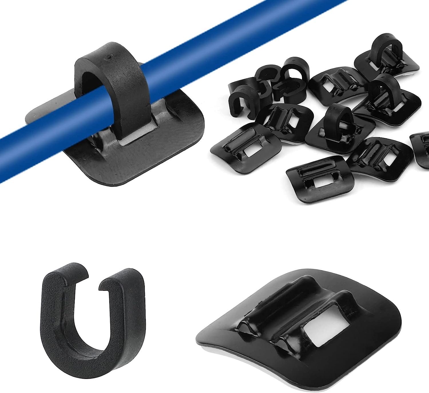 5 Pcs Clip De Boîtier Avec Siège Adhésif Clips Support Câble Collants