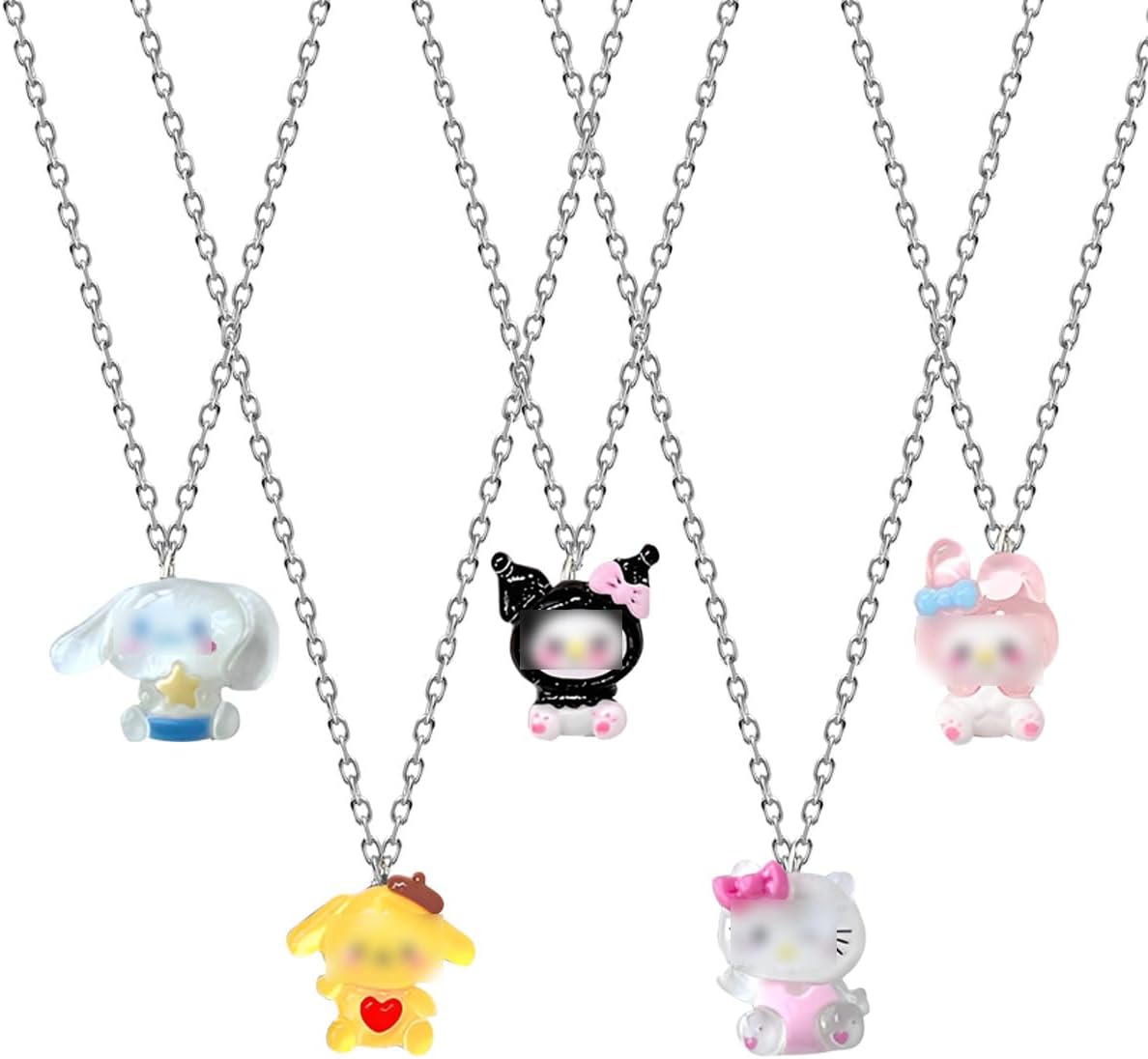 APDDHJ 6 Piece Girl's Cartoon Necklaces, Girls Necklace Jewelry Set