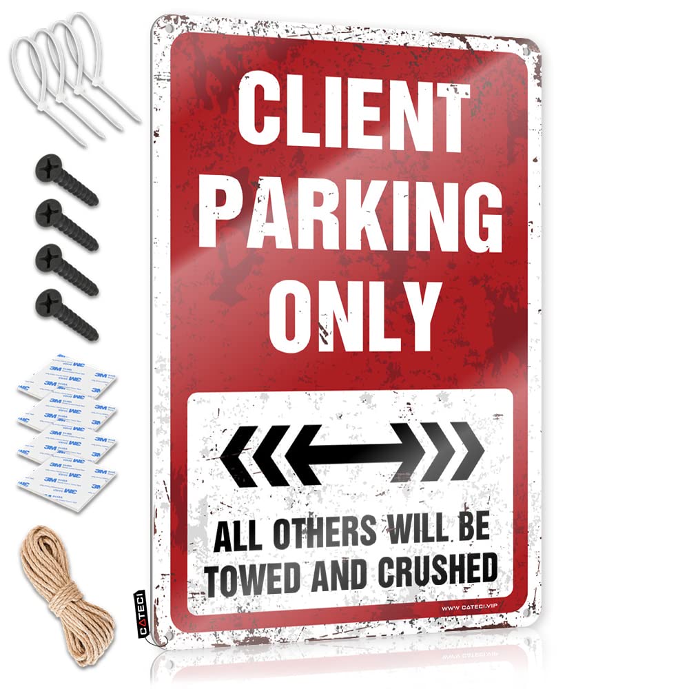 Client Parking Only Tiki Pool Bar Hanging | Classy Funny Wall Art Waterproof Vintage Metal Wall Decor(30X40CM)
