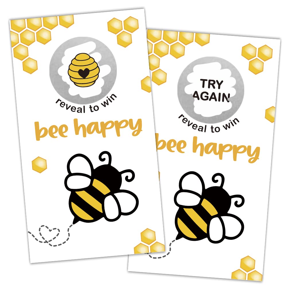 REWIDPARTY Bee Theme Party Scratch Off Game Cards（32 PCS）Baby Shower Games Festive Raffle Tickets Class Reunion Scratch Off Game Cards Christmas