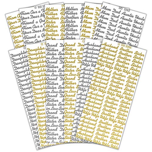 Peel Off Stickers Bumper Value Pack containing 12 Sheets of CPD 1034 Family Words Stickers, Multicoloured, One Size