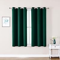 Vista 65 de ChrisDowa - Cortinas blackout con ojales para habitación y sala, juego de 2 paneles de cortinas con aislamiento térmico, gris oscuro, 42 x 63