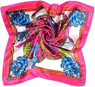 Bufanda cuadrada de seda para mujer, 50 x 50 cm, ligera e impresa, y versátil diadema para el pelo