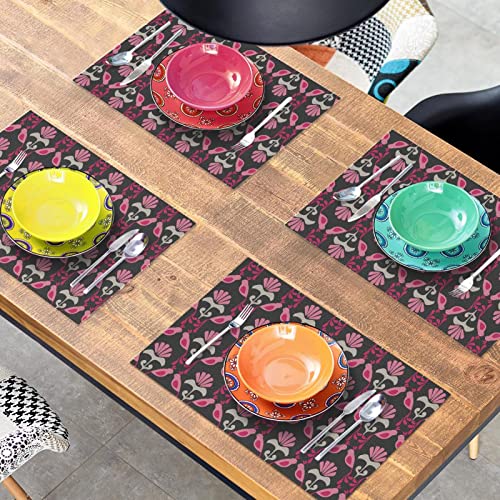 Sets de table motif oiseau de paradis antidérapants pour repas - 8