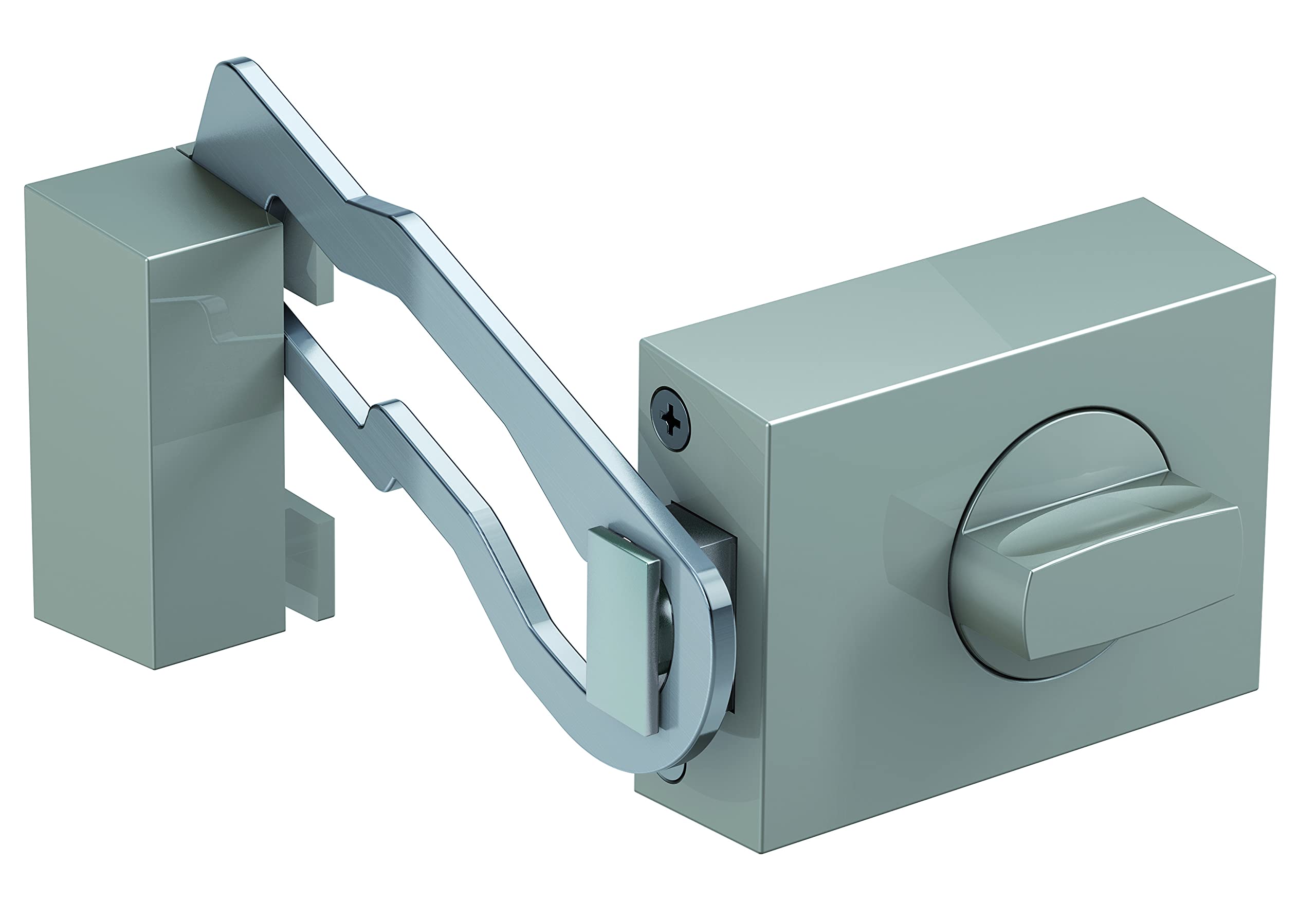 BASI Juego de cerradura adicional para puerta con barra de bloqueo y cilindro exterior, pomo giratorio, llave reversible, pestillo macizo, seguridad extra para puertas casa y apartamentos, 45 mm