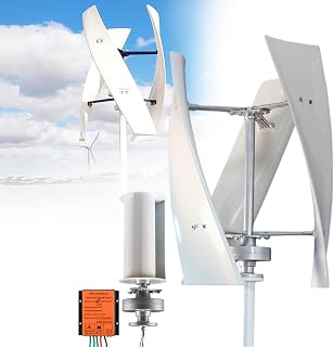 Vertikale Windturbine mit 3 Flügeln für geräuscharme Stromerzeugung, Komplettpaket inklusive Controller