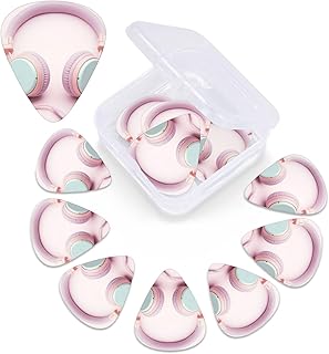 Macaron Headphones print Guitar Picks 12 Pack Personalized Guitar Picks with Storage Box Guitar Accessories for Ukulele Electric Acoustic Guitars Bass