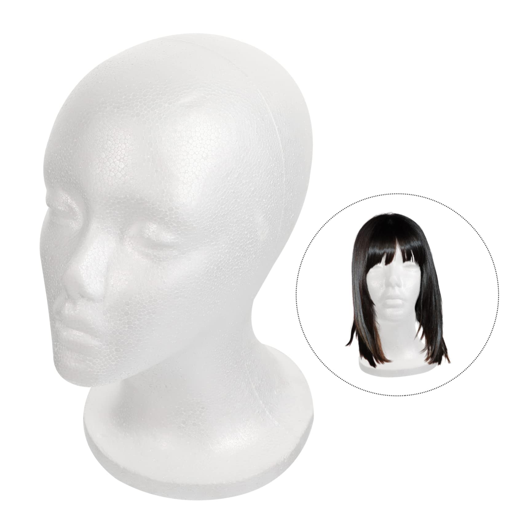 Cabeza de Maniquí Femenino de Espuma Ligera para Exhibición de Pelucas y Gafas, 2 Piezas, Uso en Casa Especialistas en Cabello