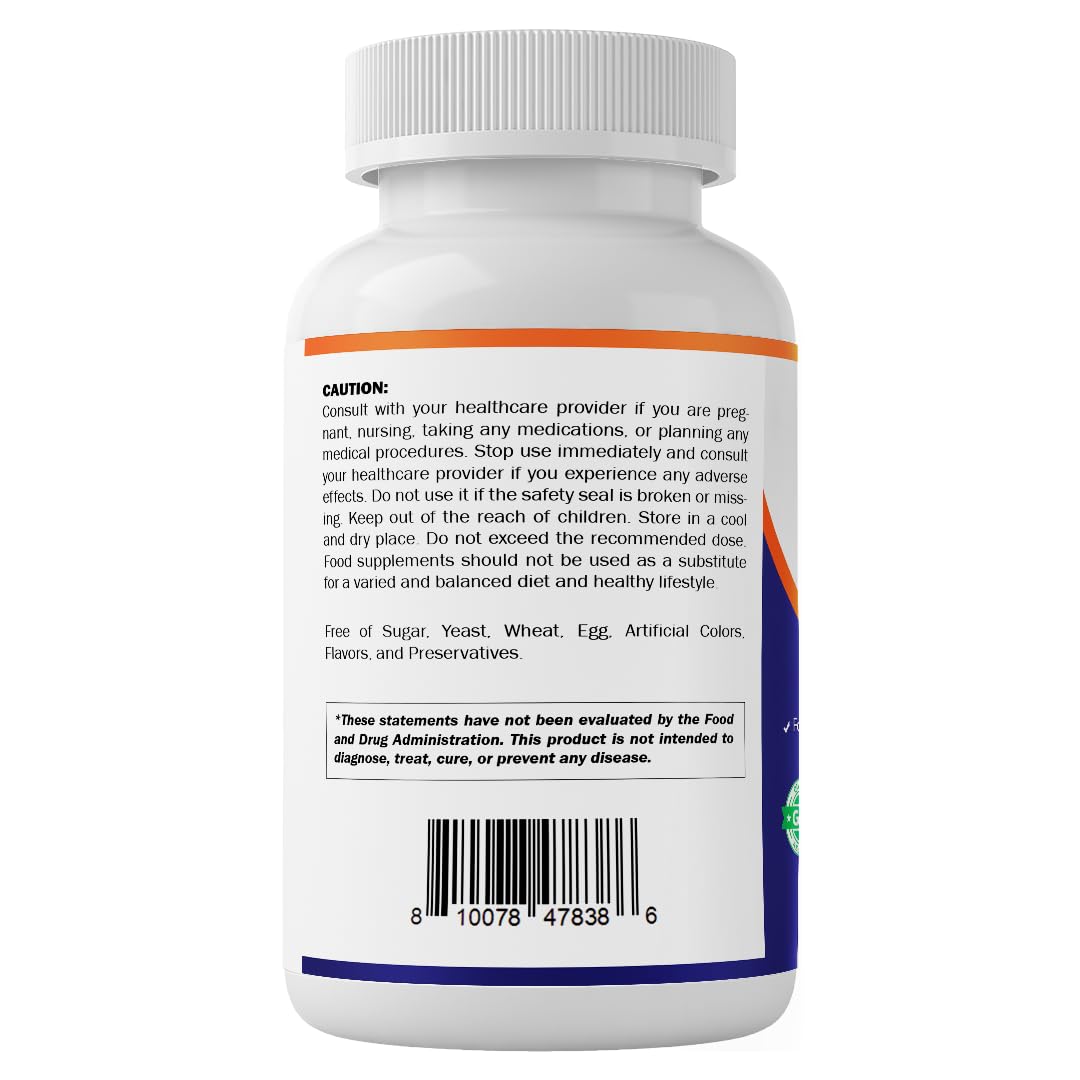 Vitamatic Acetyl L-Carnitine 500mg, 240 Vegetarian Capsules – Amino Acid Supplement, Non-GMO, Gluten Free, Made in USA — Amazon image 9