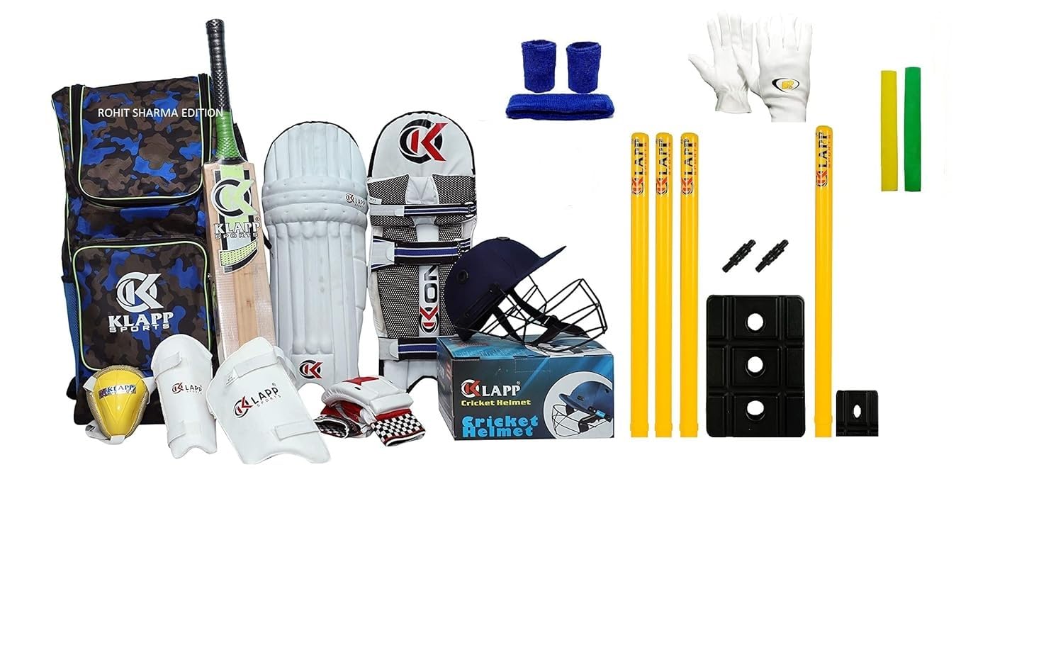 Klapp Full Cricket Kit Combo with SSS Brand Stumps (Size-7(Men))-picture-16