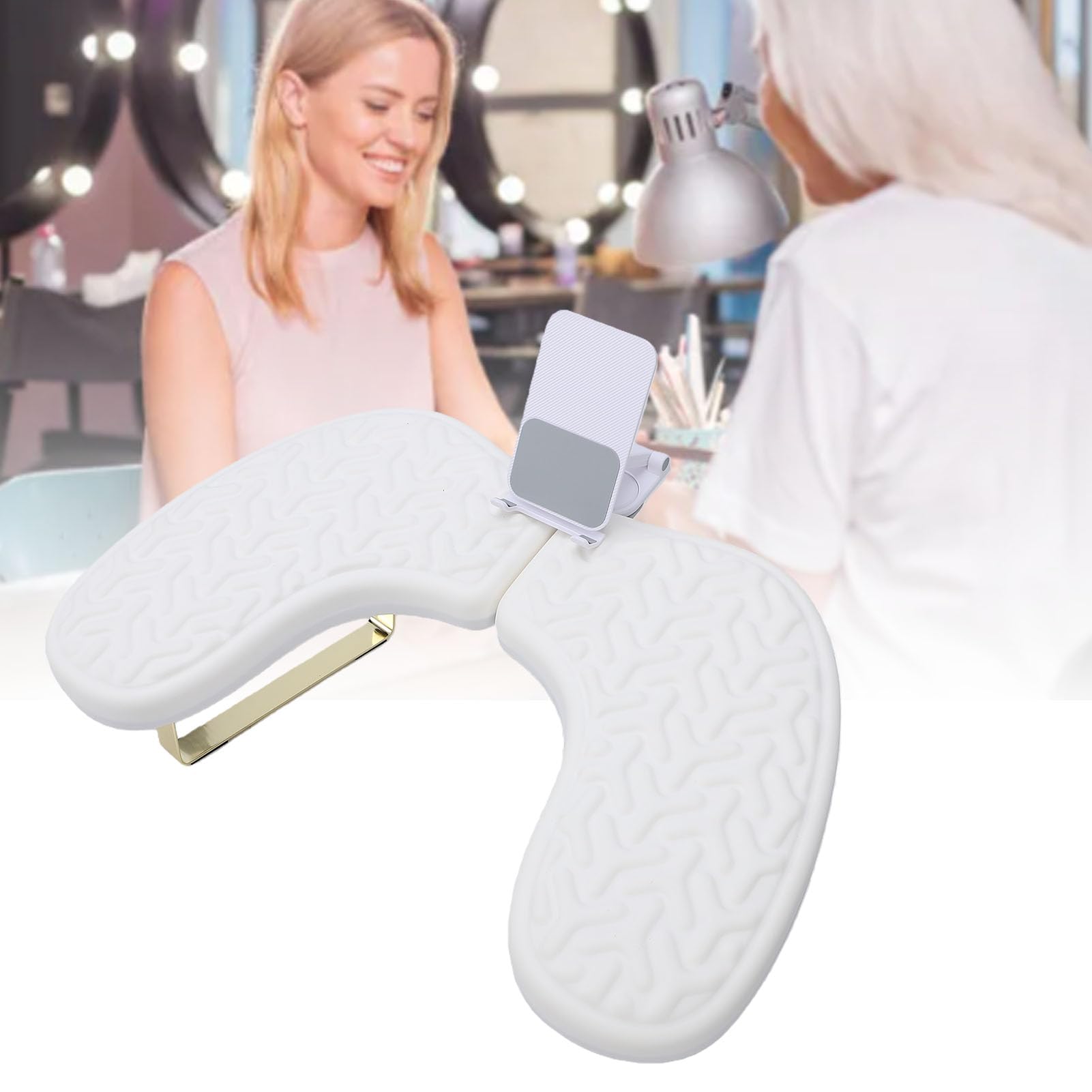 Reposabrazos para Uñas en Forma de U Soporte Ergonómico y Transpirable con Cojín de Espuma Viscoelástica Impermeable Accesorio Profesional para Mesa de Manicura